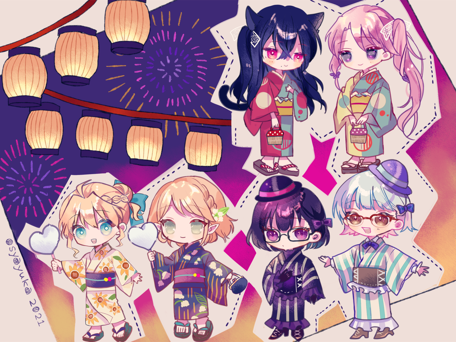 集合イラスト2021（祭）