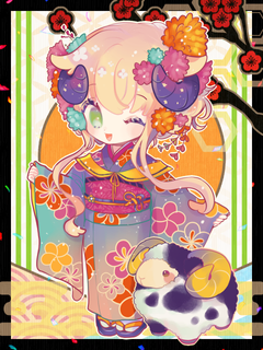 アルパカ謹賀新年キャラクターイラスト（ミニ）2021